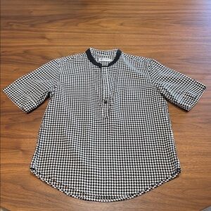 RAGA Monochrome Houndstooth Button-Down Shirt